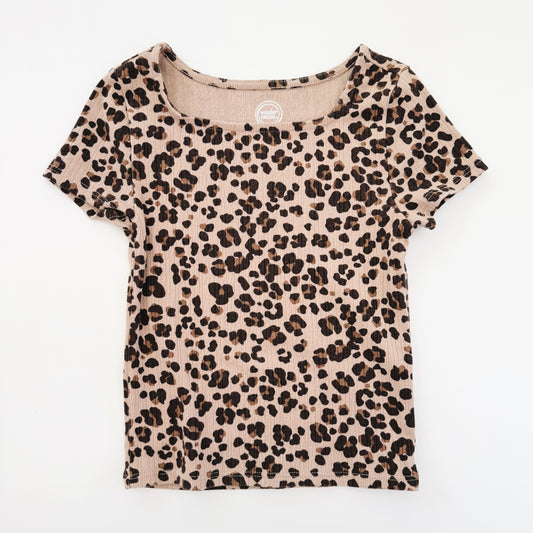 Size 4/5 | Square neck cheetah print tee