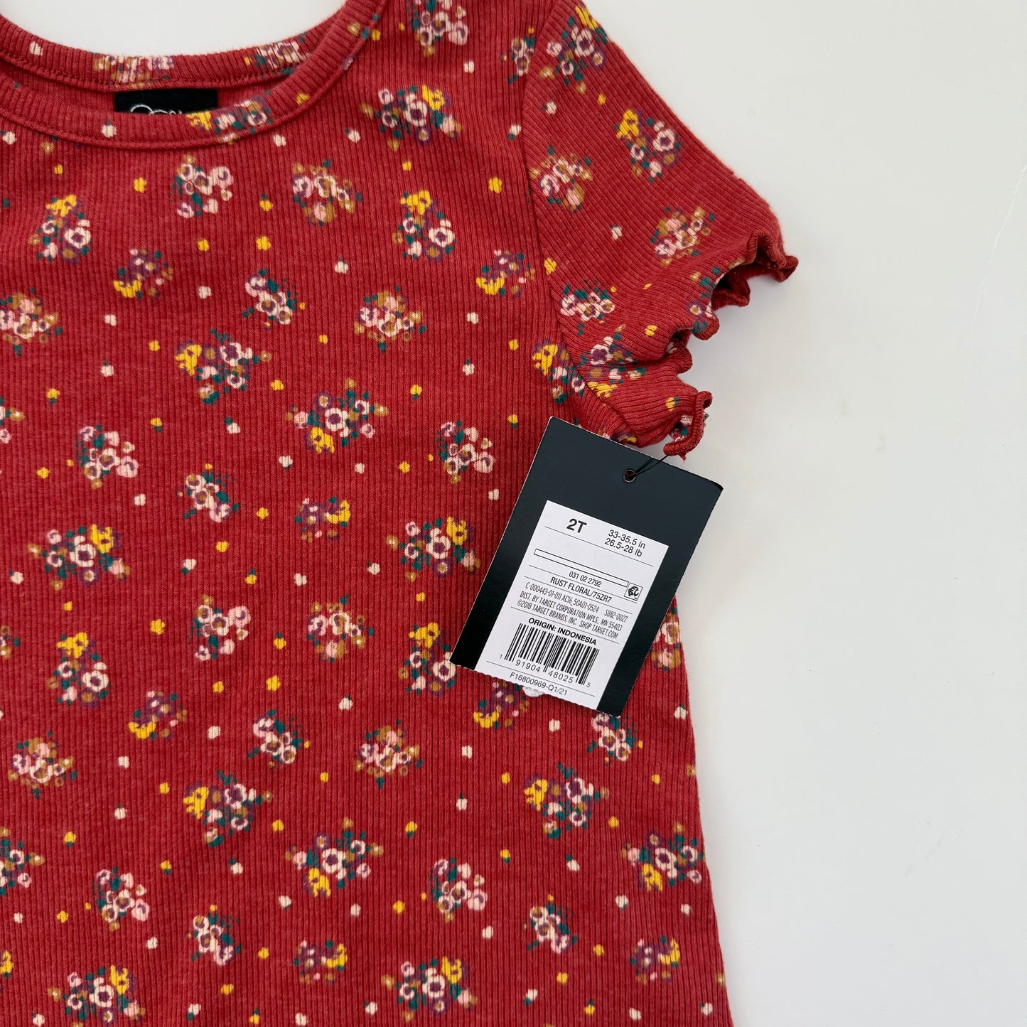 Size 2T | NWT Art Class ribbed lettuce edge dress