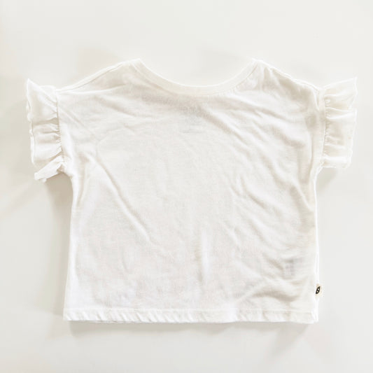 Size 2T | Cream ruffle sleeve tee