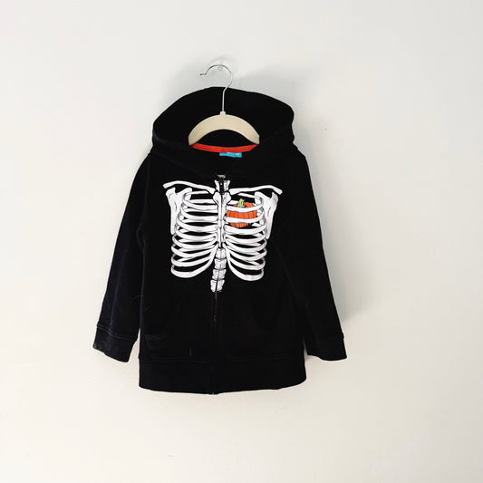 Size 4T | Ribcage pumpkin heart zip up